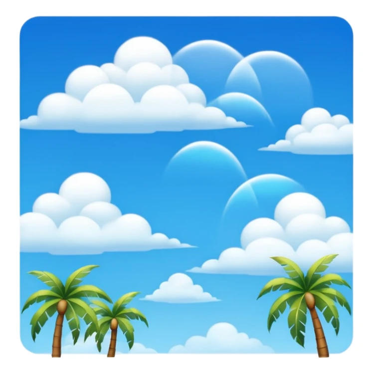 sunny sky photo with palm trees sticker