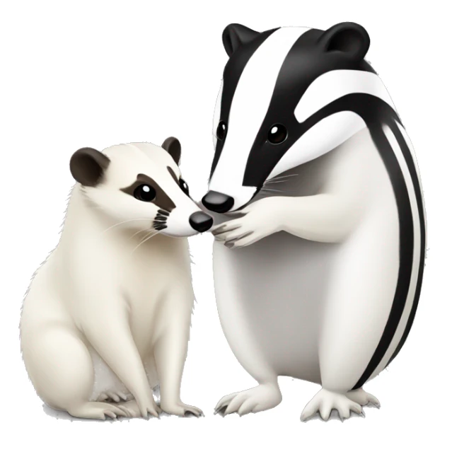 Badger kissing white ermine sticker