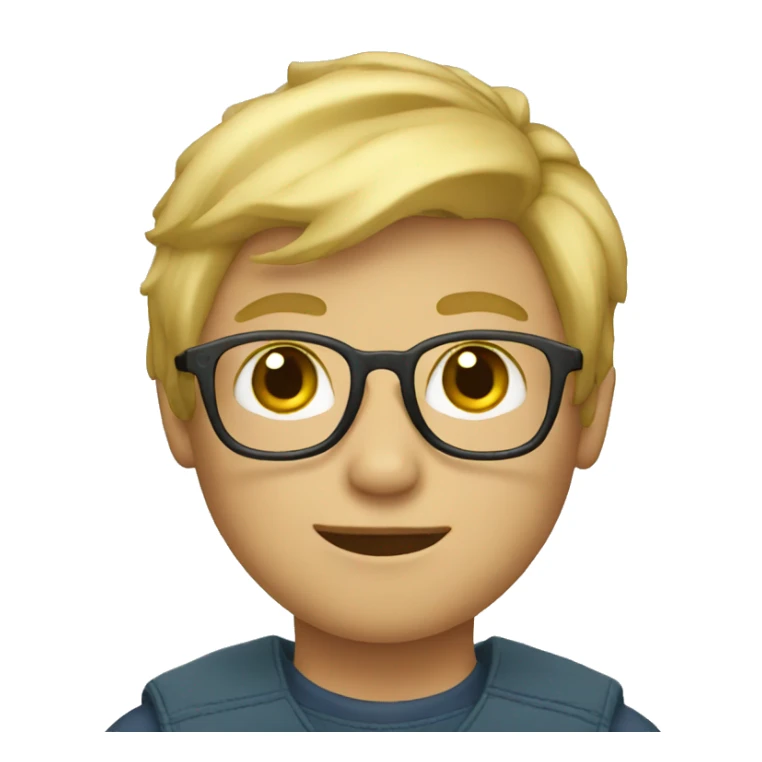 blond hair boy with glasses  sticker