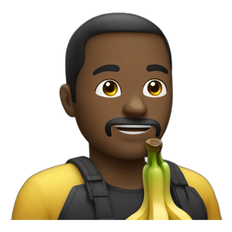 Homme noir qui mange une banane sticker