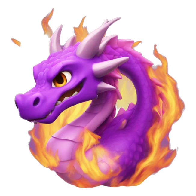 Dragón con fuego violeta  sticker