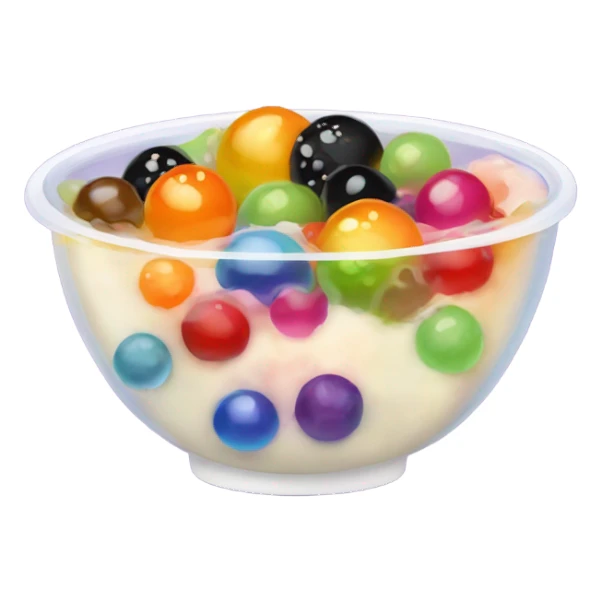 boba topping in a small bowl sticker
