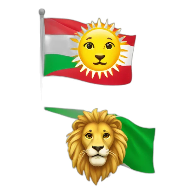 Lion and sun flag of Iran sticker