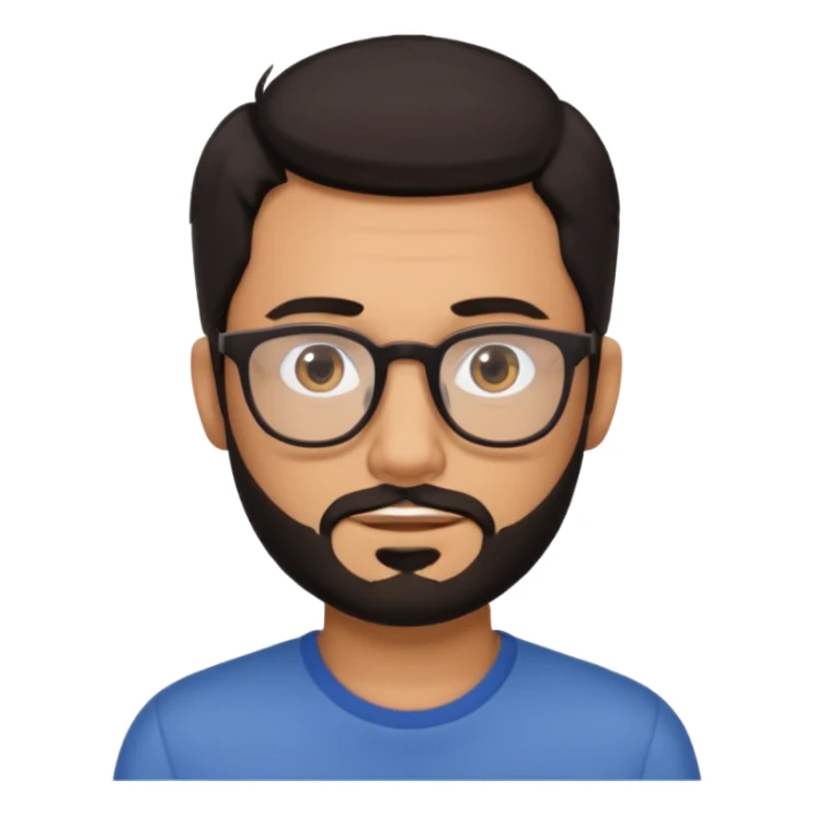 chico con gafas y barba corta moreno sticker