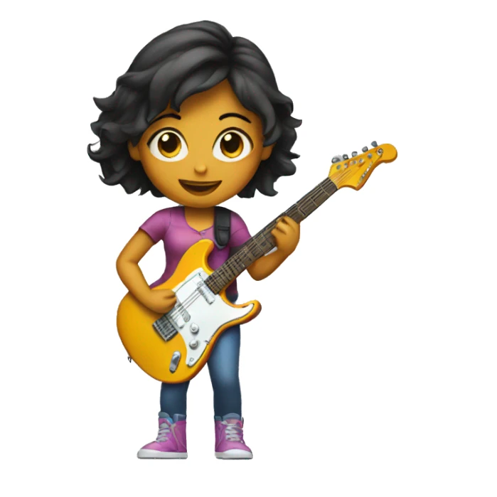 girls playing a electric guitar sticker