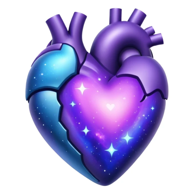 Galaxy heart that is blue and purple  sticker