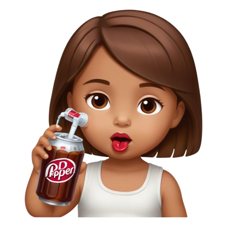 tan baby girl drinking dr pepper sticker