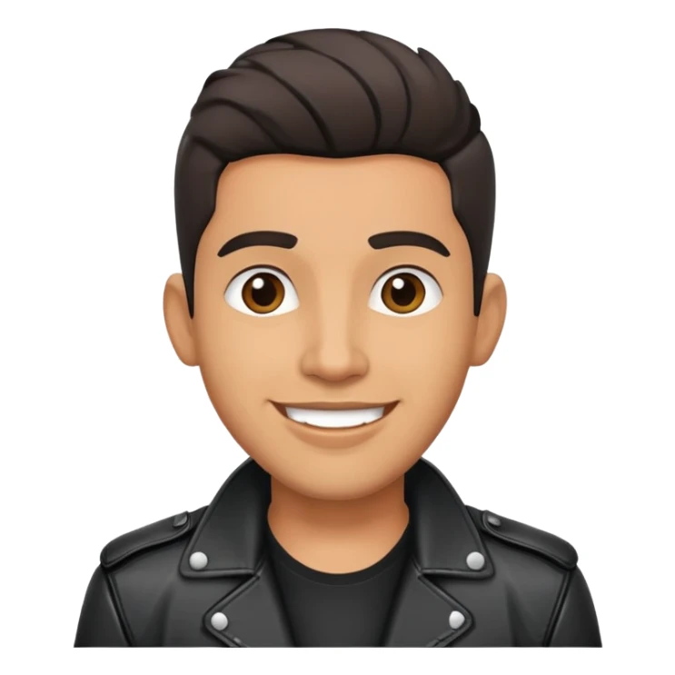 Happy Latin Male Music Singer with black leather jacket sticker