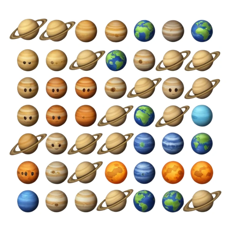 12 planets emojis I need a line for each planet mercury  sticker