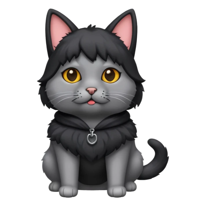 a cat that has a black dog costume on sticker