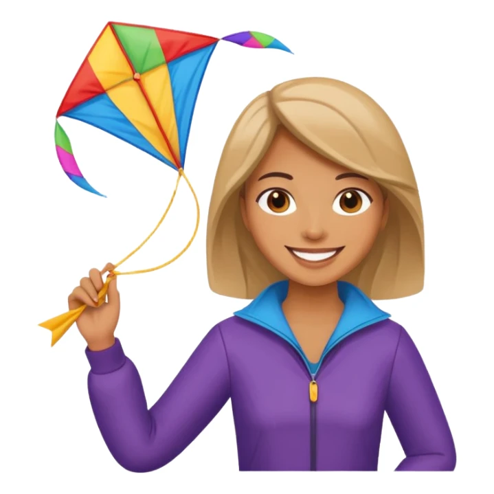 woman holding kite sticker