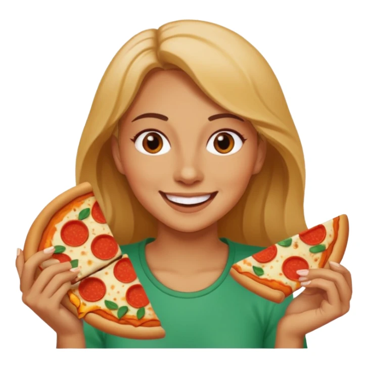 woman who eat pizza
 sticker
