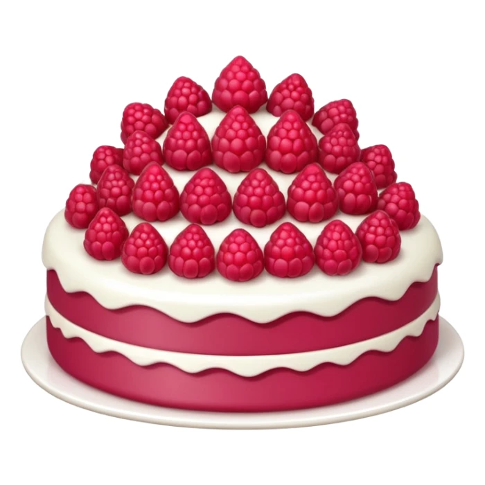 Isolated detaile illustration incredibly adorable modern raspberry torte doll figurine sticker