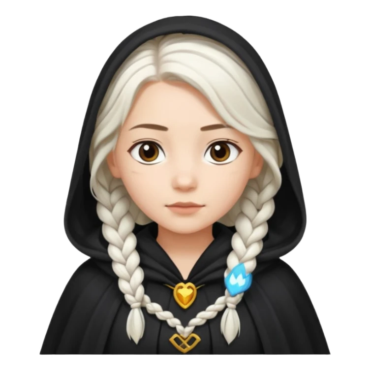 girlwith whitebraided hair, cloak sticker