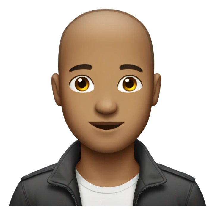 male portrait with buzz cut sticker