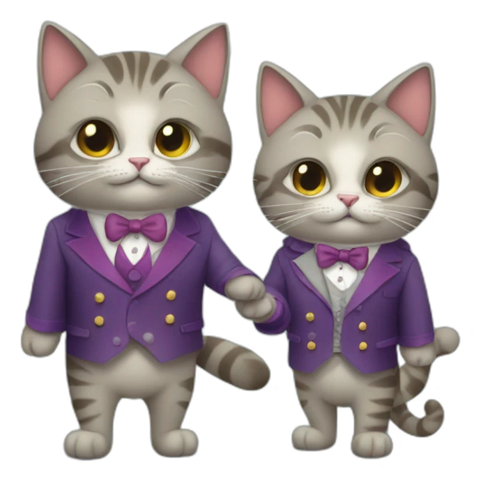 two cats dressed up for a night on the town sticker