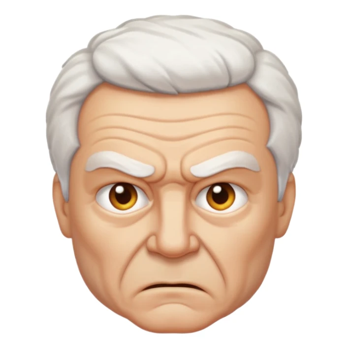 Angry older white male Italian angel emoji face sticker