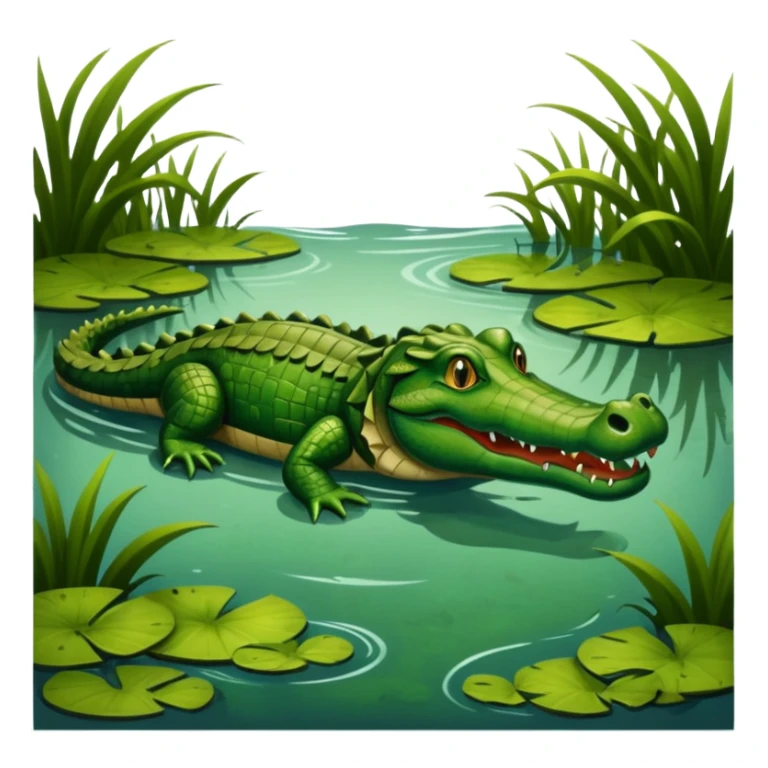 Alligator swimming in a swamp sticker