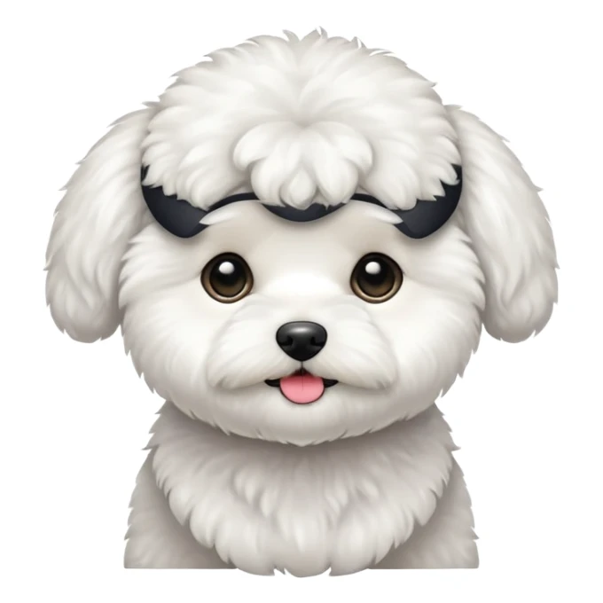 bichon dog, simple, cute, white fluffy fur sticker