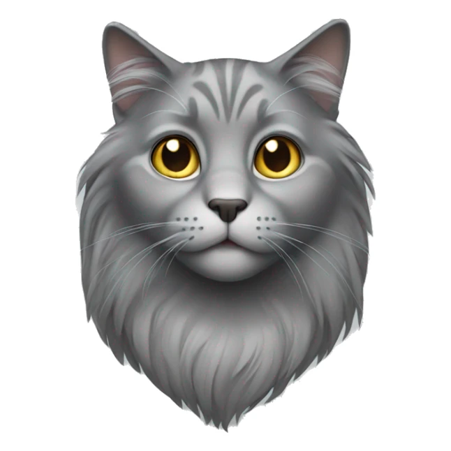 Gray cat with long hair sticker