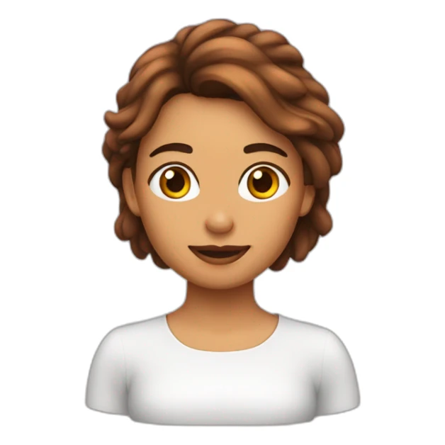 Chica pelo marrón largo ondulado piel carne sticker