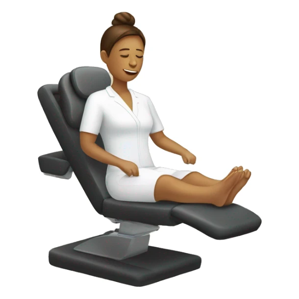 person sitting in massage chair and getting massage from therapist sticker