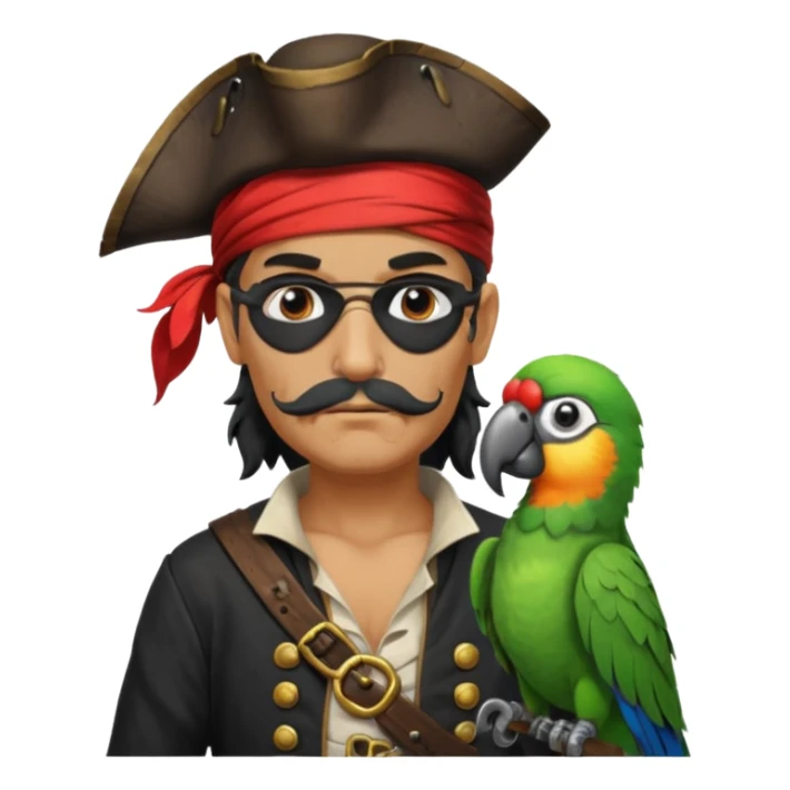pirate and parrot sticker
