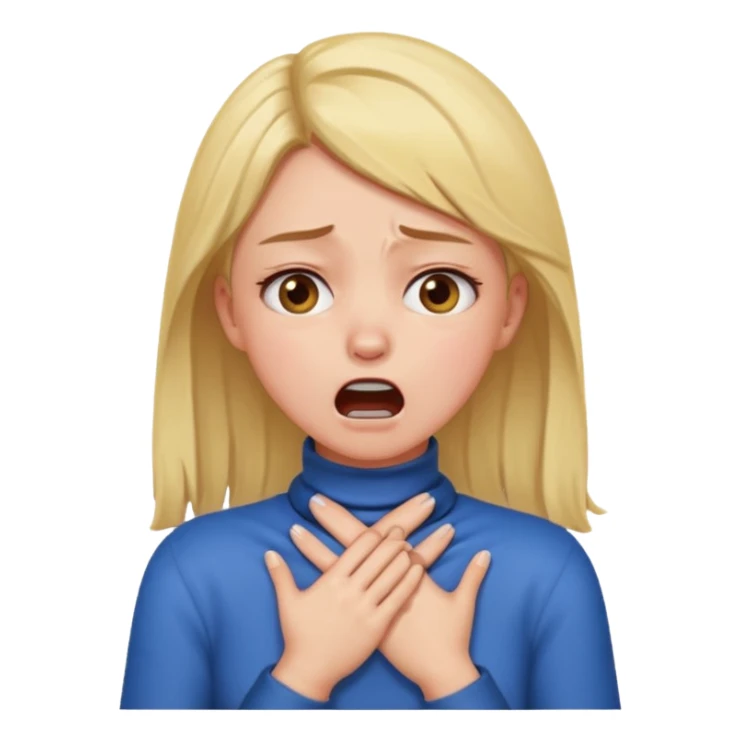 girl emoji doing the choking emote sticker