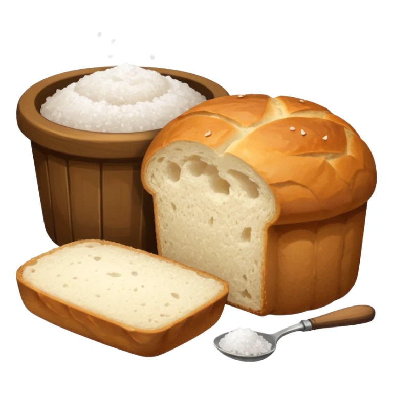  salt cellar and a loaf of peasant bread   sticker