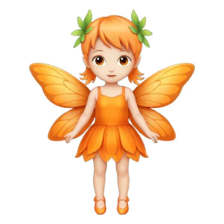 full body of little orange fairy sticker