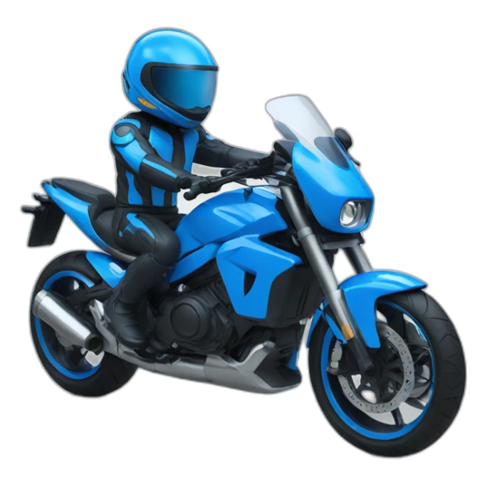 Emojis moto futurista color azul sticker