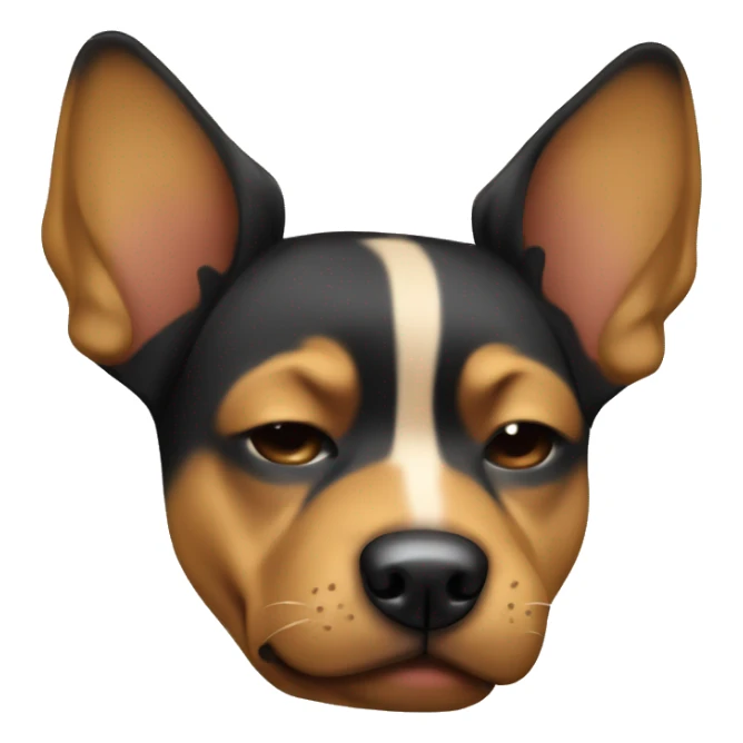 black and tan dog with pointy ears sleeping sticker