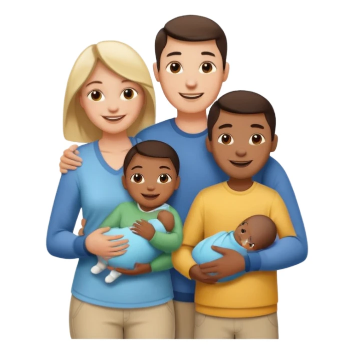 couple adopting of a child from social services sticker