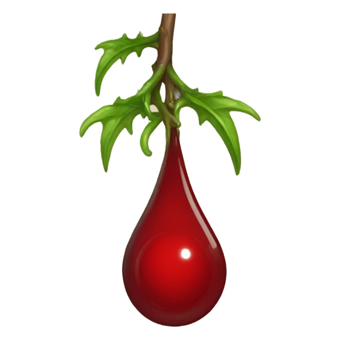 drop of blood with thorny vines sticker