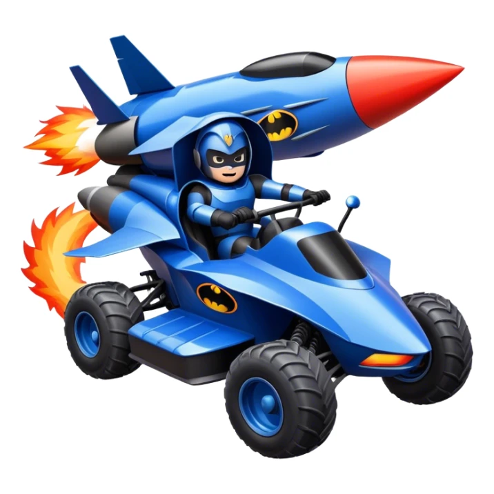 ATV QUAD batmobile in rocket ship boom rocket at take-off in fire france ! sticker