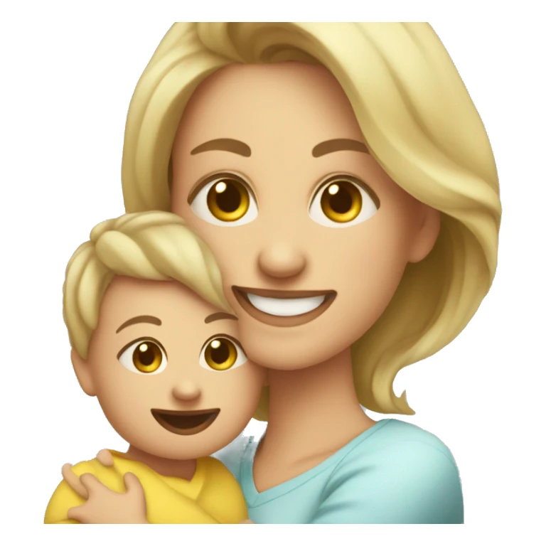 Mommy with smile and baby  sticker
