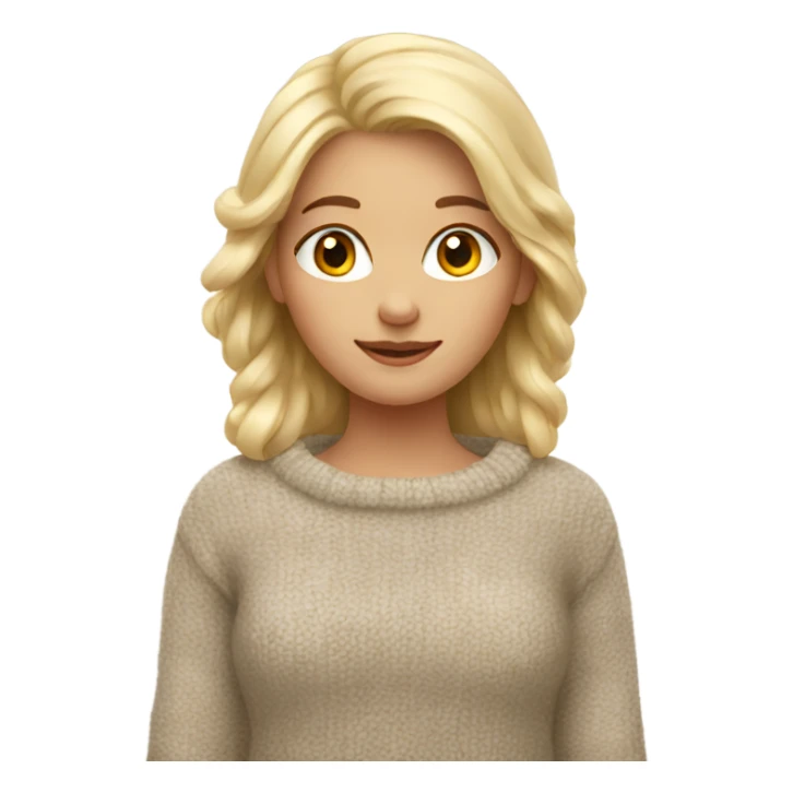 blonde girl in cozy sweater sticker