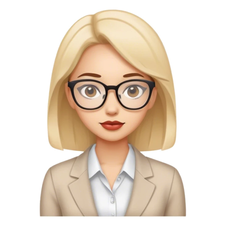 business girl ad eyeglass simple style sticker