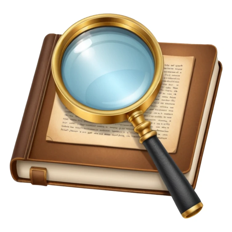 Magnifying glass with a book sticker