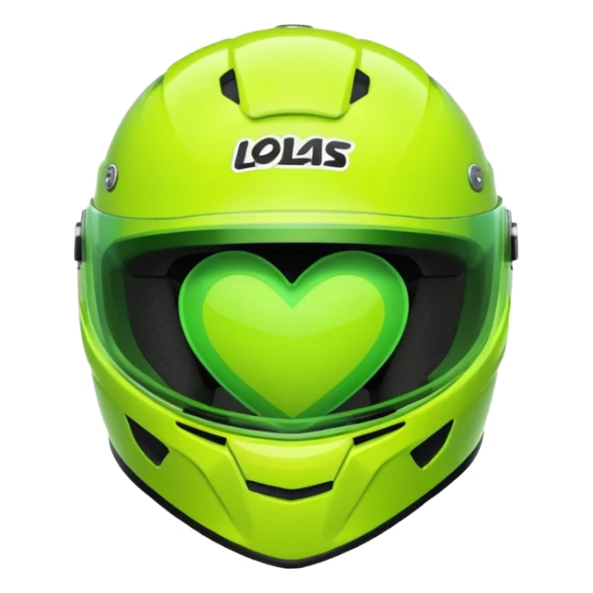 ate a Florecent green heart emoji as the same patterns as Lando Norris's helmet sticker