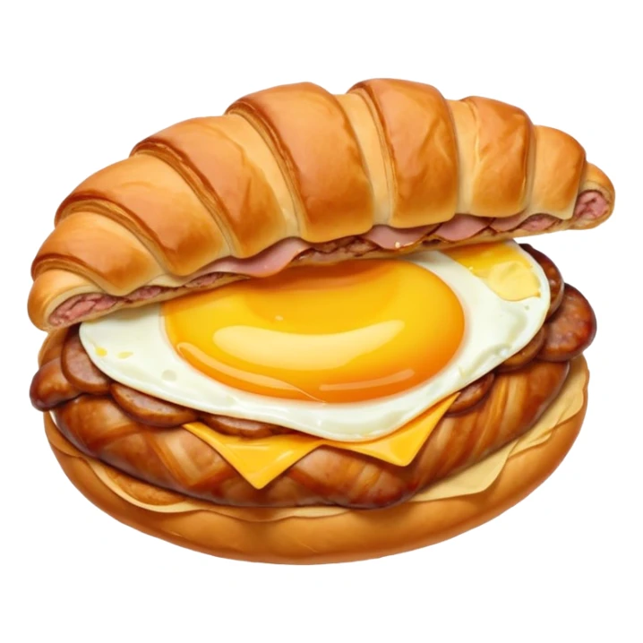 Croissant Saucisse oeuf et fromage sticker