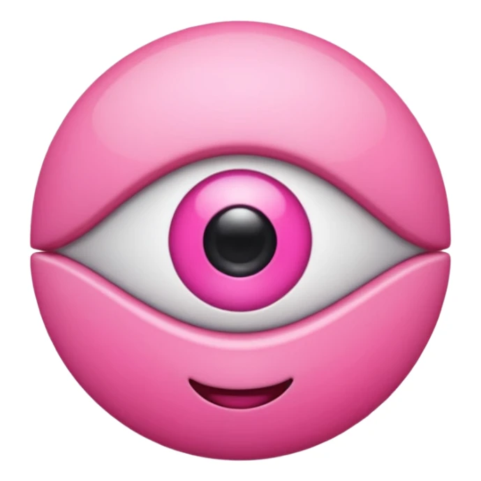 genera un emoji 3d en formato ios de un ojo con eyeliner rosa sticker