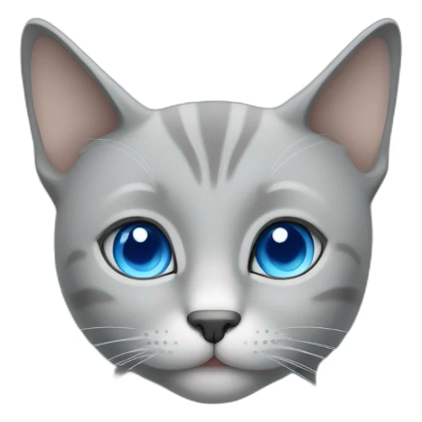 Grey cat with blue eyes sticker
