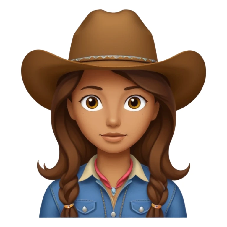 girl cowboy with no hat sticker