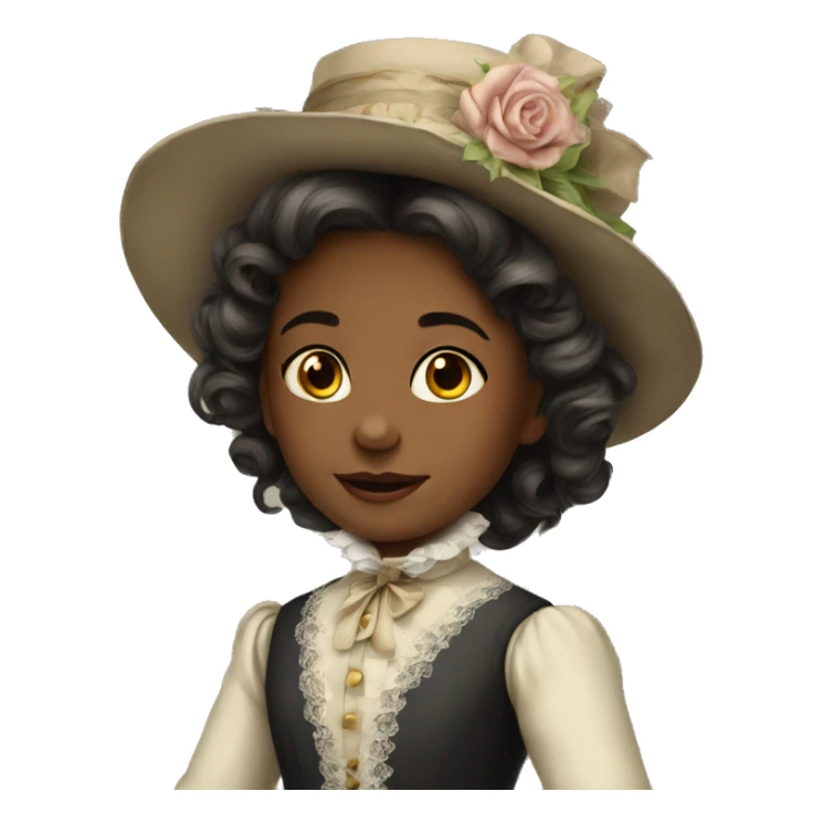 
young girl in 19th century costume sticker
