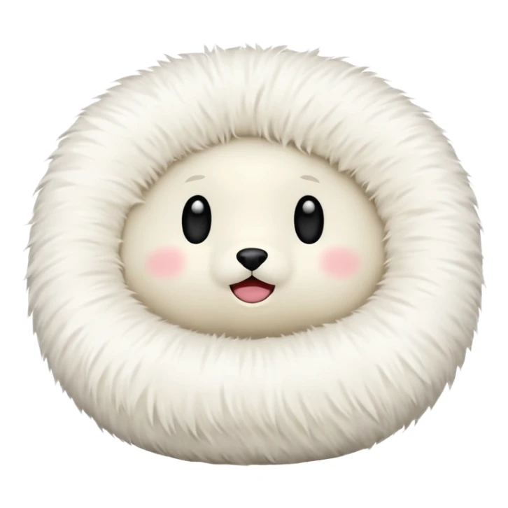 white round pillow made out of fur sticker