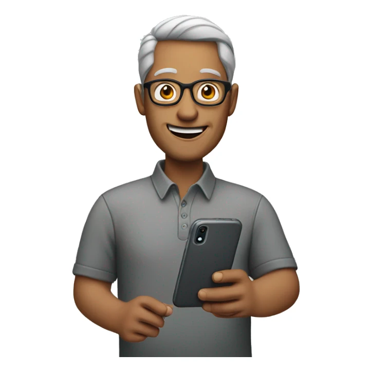 Middle age man with glasses speaking on cell phone sticker