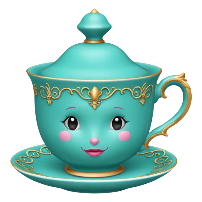 Madeleine Hatter inspired teal teacup sticker
