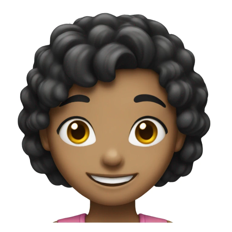 happy girl with black hair sticker