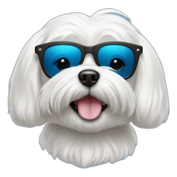 Maltese dog in sunglasses sticker